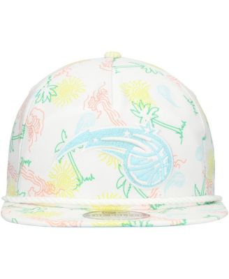 Men's White Orlando Magic Palm Trees and Waves Golfer Adjustable Hat