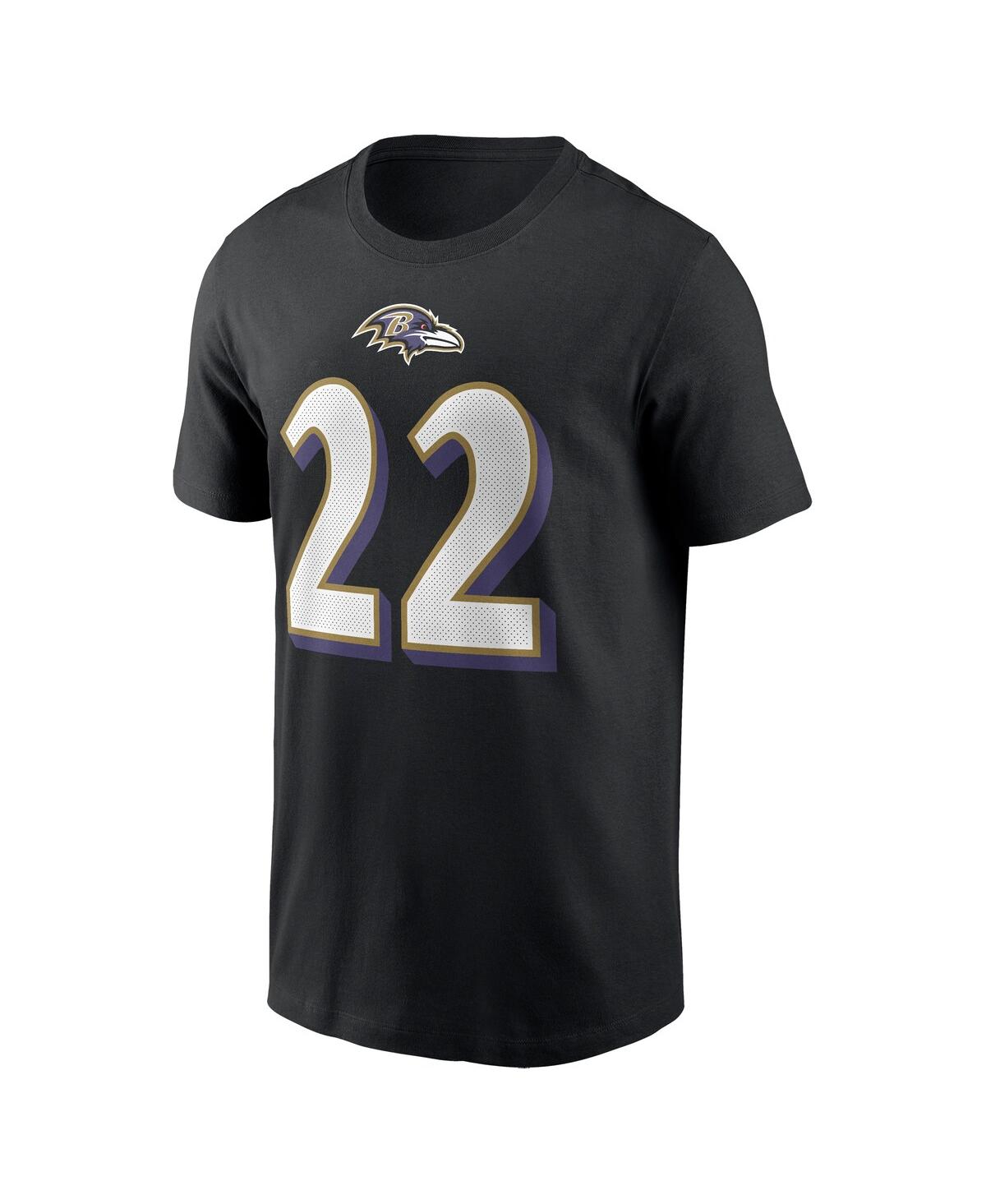 Nike Men's Derrick Henry Black Baltimore Ravens Player Name Number T-shirt In Black
