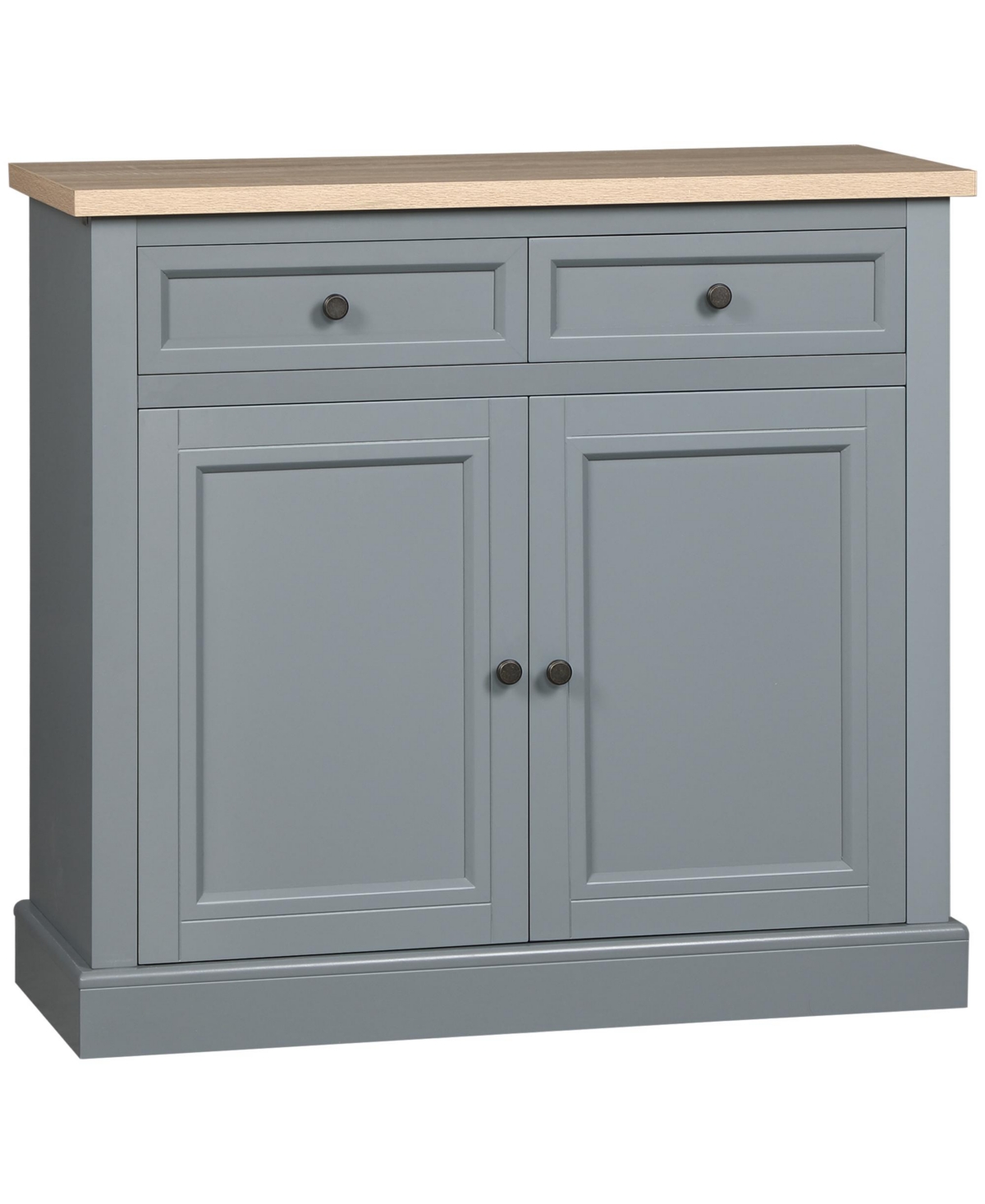 Homcom Modern Buffet Cabinet with 2 Storage Drawers and Adjustable Shelves,- Dark grey