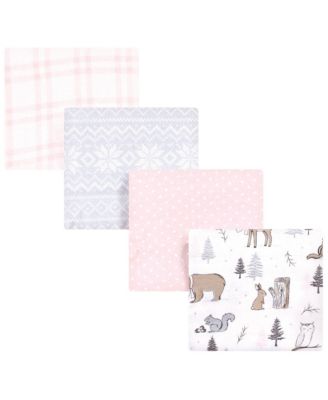Hudson Baby Girls Cotton Flannel Receiving Blankets - Winter forest 20$