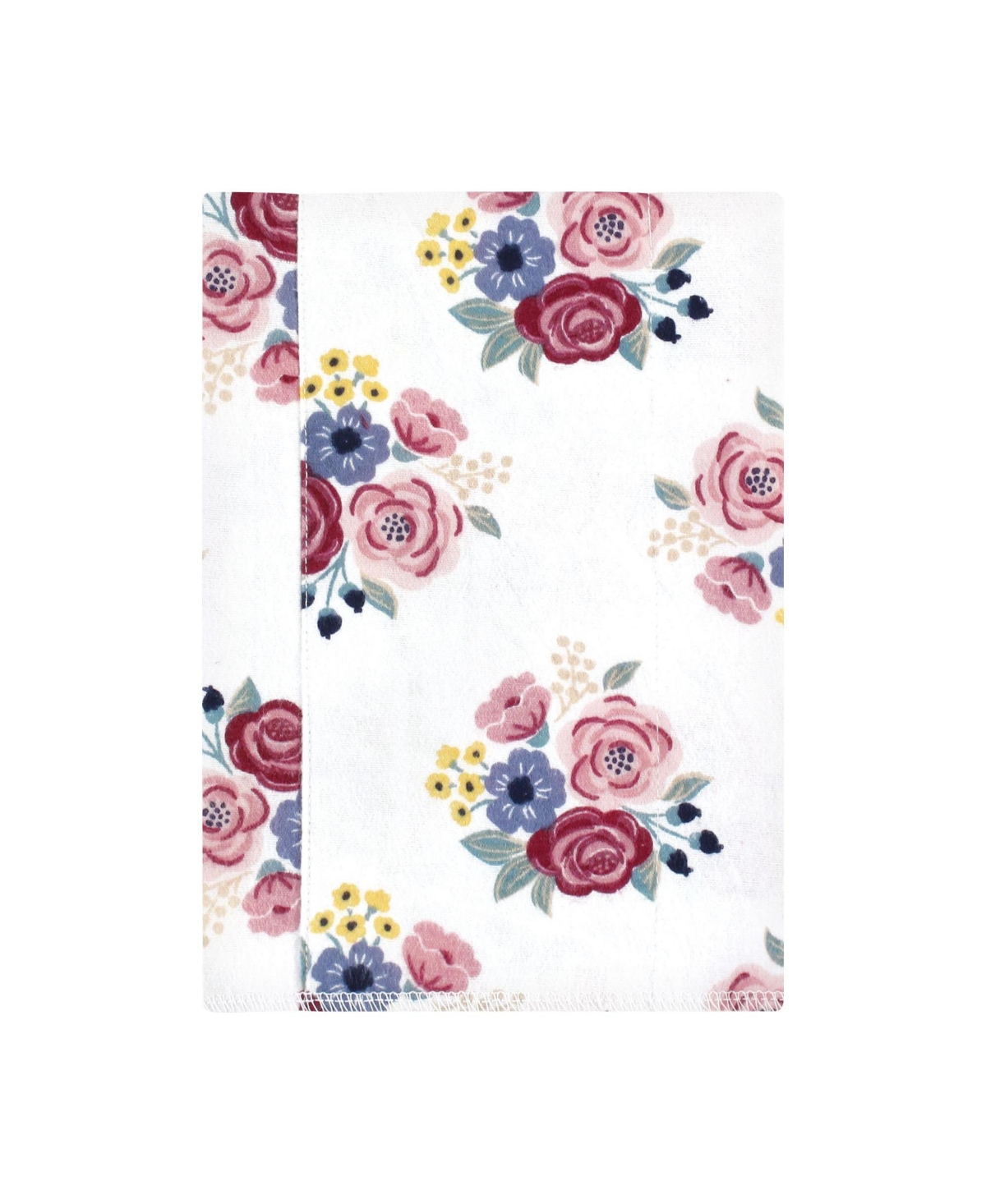 Hudson Baby Infant Girl Cotton Flannel Burp Cloths, Blush Navy Floral 4-Pack, One Size - Blush navy floral 4-pack