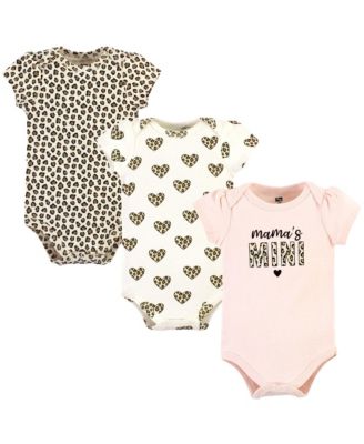 Hudson Baby Baby Girls Hudson Cotton Bodysuits 3-Pack - Leopard hearts 20$