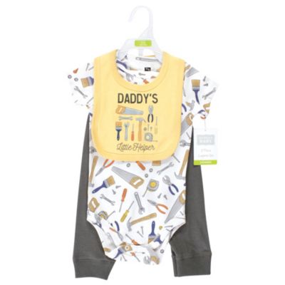 Cotton 3-Piece Outfit Bodysuit, Pants & Matching Bib