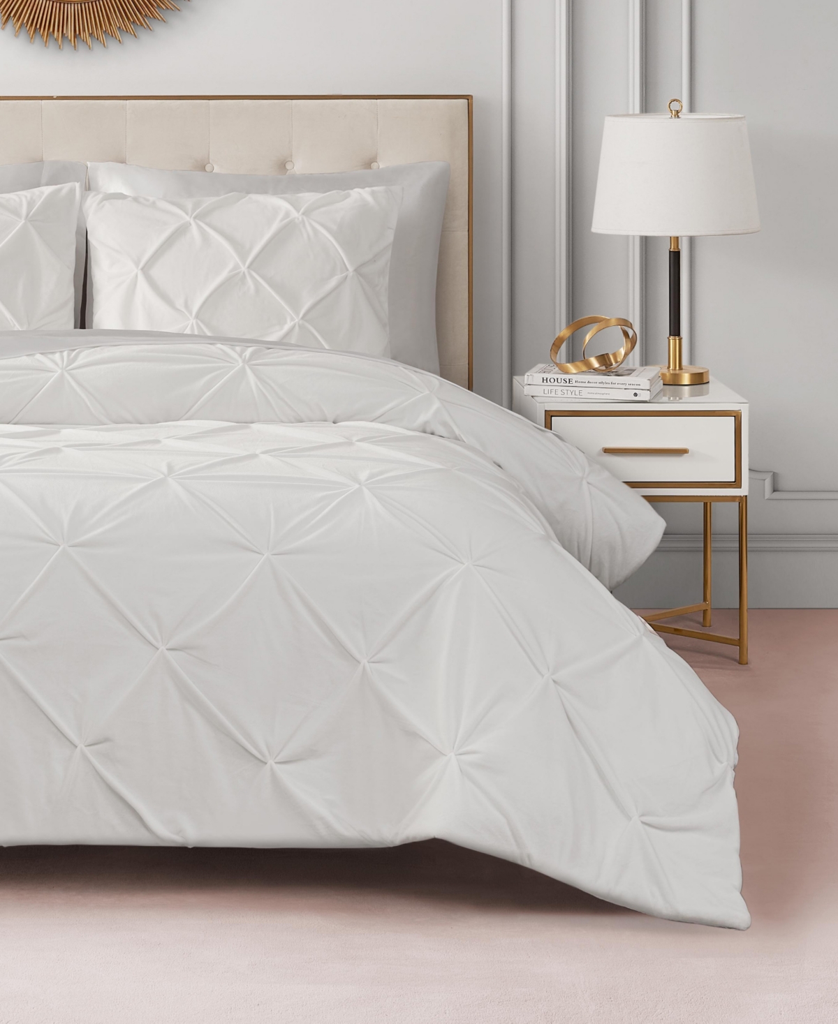 Juicy Couture Kiss Pleat Plush 3-pc. Comforter Set, King In Black
