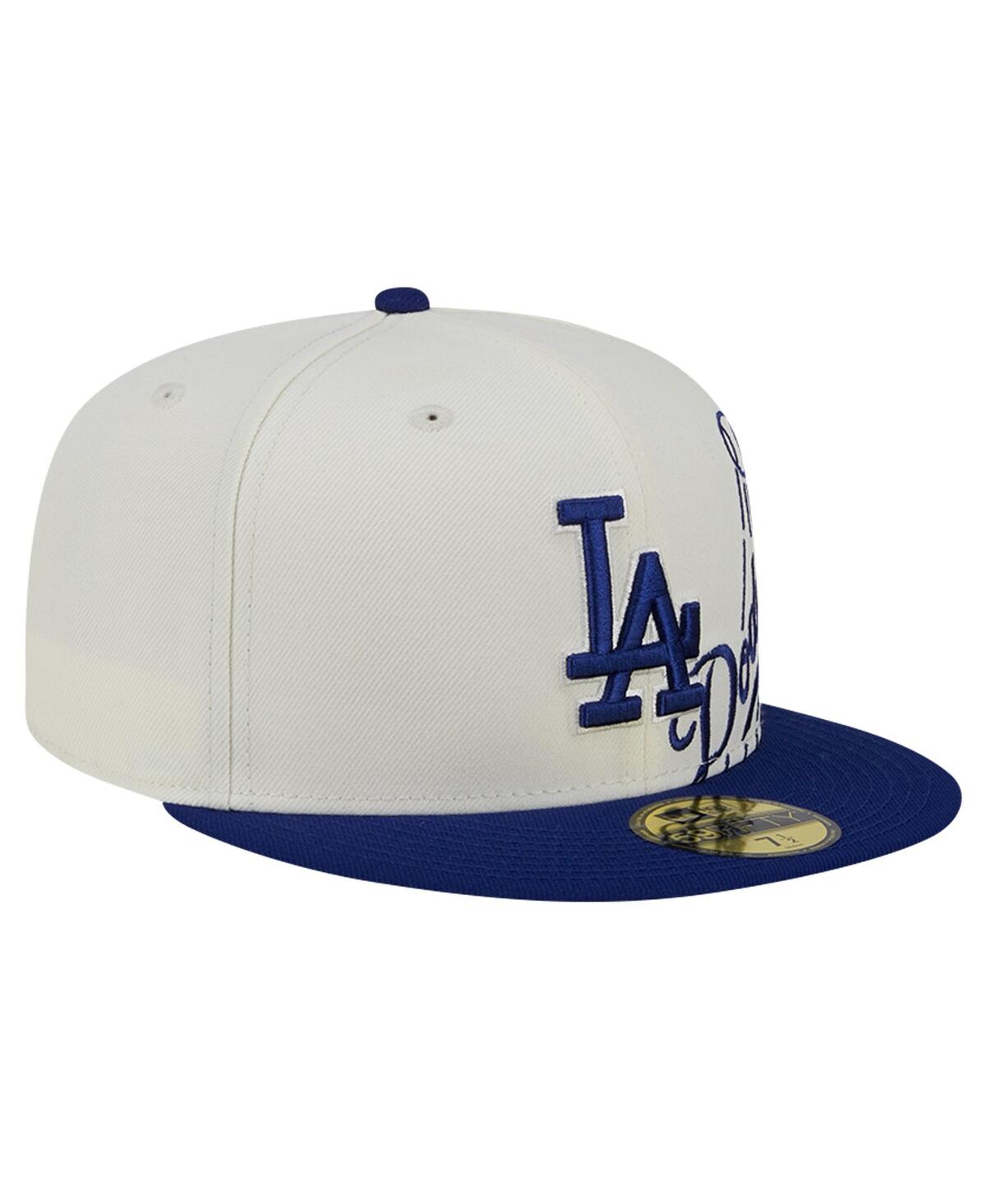 NEW ERA MEN'S CREAM/ROYAL LOS ANGELES DODGERS LONESTAR 59FIFTY FITTED HAT 