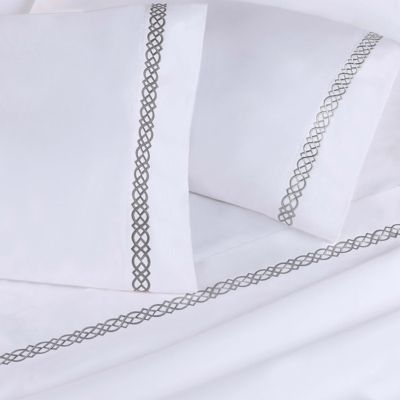 Egyptian Cotton 1000 Thread Count Embroidered Bed Sheet Set, California King