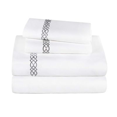 Egyptian Cotton 1000 Thread Count Embroidered Bed Sheet Set, California King