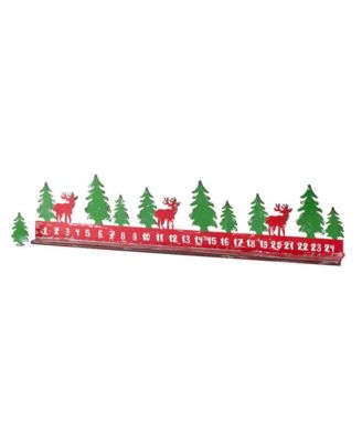 Rustic Metal Christmas Countdown With Woodland Deer Accents (Set of 2)