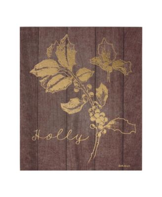 Laurel And Holly Plaque (Set of 2) 9"l X 11"h Plastic-MDF