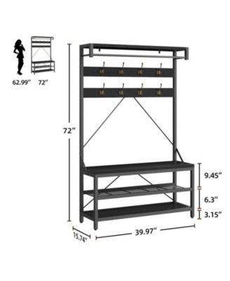 Hallway coat rack shoe bench
