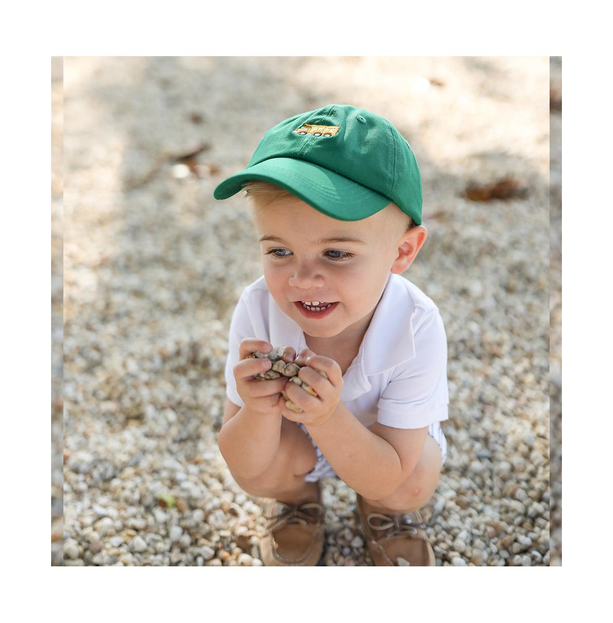 Bits & Bows Boys Dump Truck Baseball Hat - Green