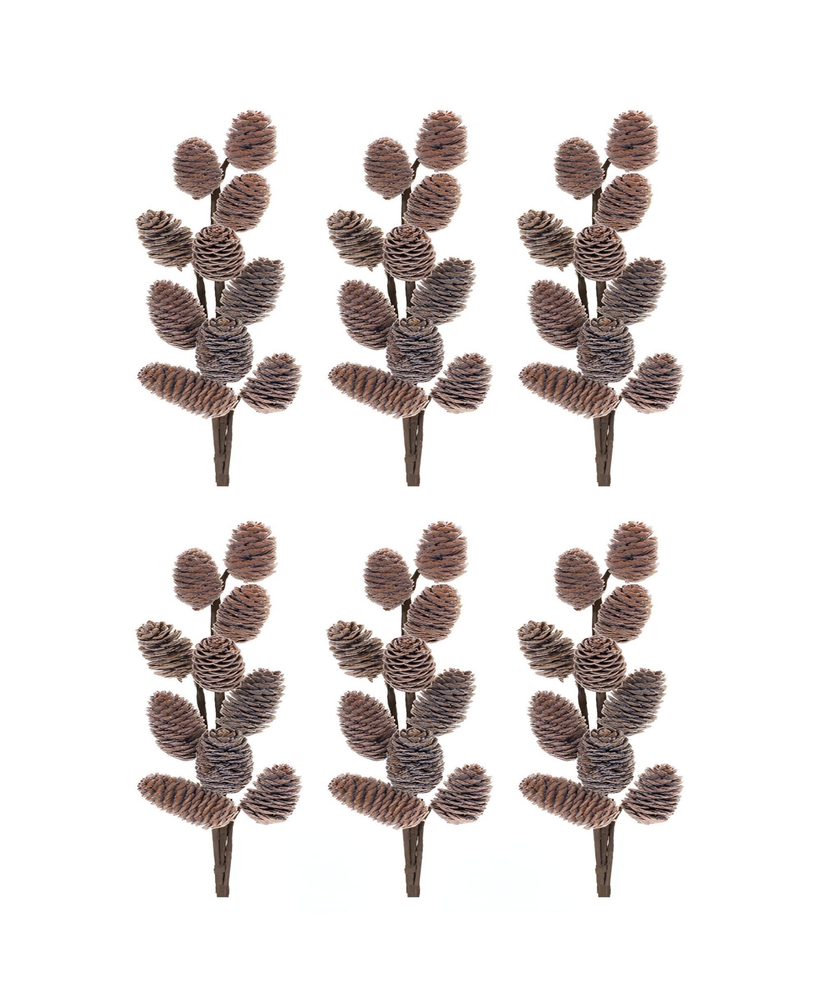 Set of 6 Pine Cone Sprays for Seasonal Decor