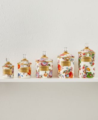 White Flower Market Large Canister