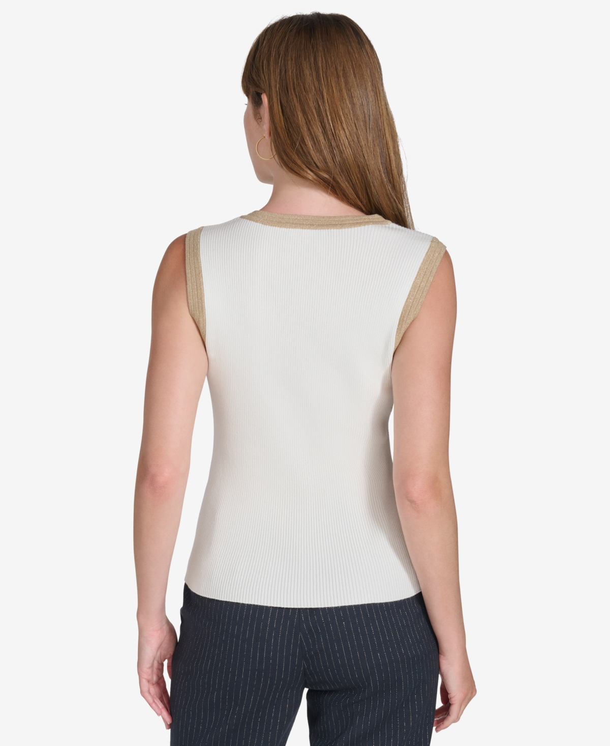 Tommy Hilfiger Women's Contrast-Trim Ribbed Tank Top
