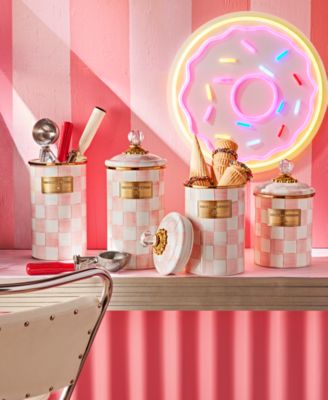 Rosy Check Enameled Steel Utensil Holder