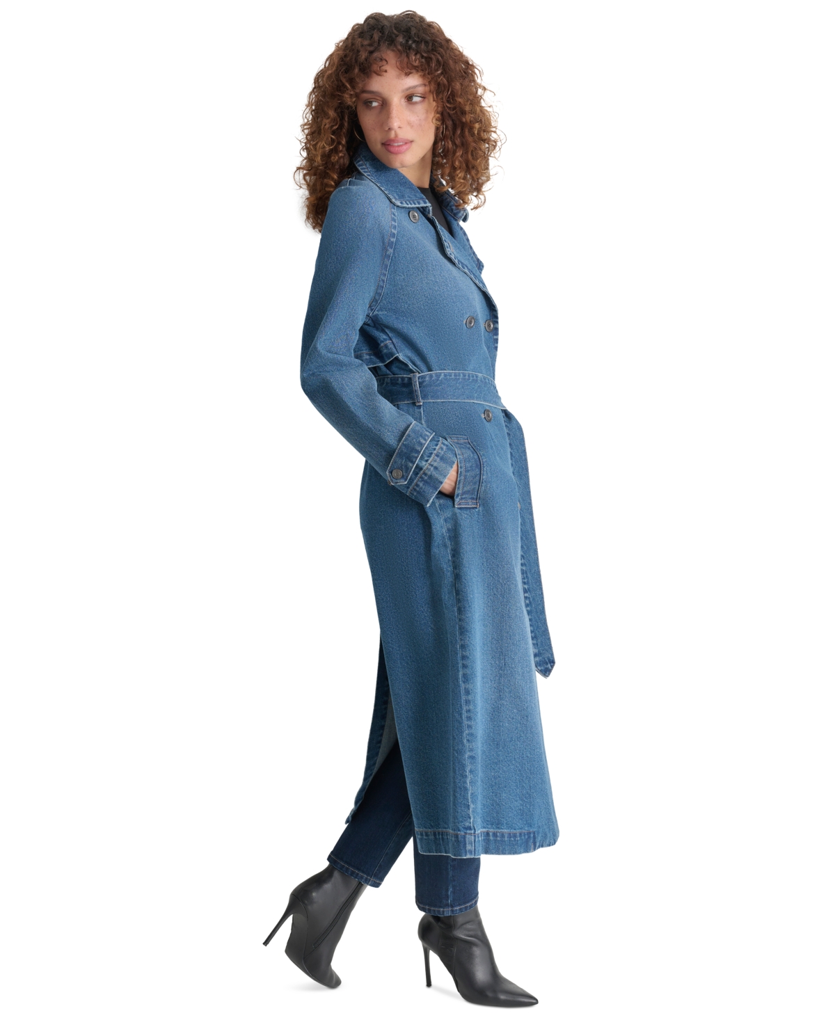 Dkny Jeans Women's Denim Trench Coat
