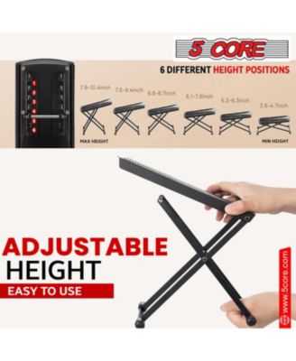 Guitar Foot Stool Height Adjustable Folding Leg Rest Portable Classical Footrest - GFS BLK