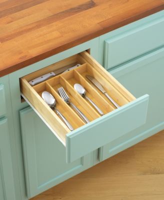 Bamboo 5 Slot Drawer Organizer for Kitchen Utensils