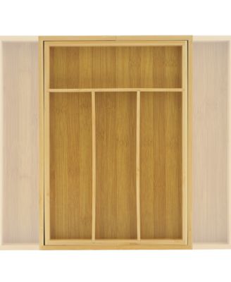 Bamboo Expandable Drawer Organizer for Kitchen Utensils