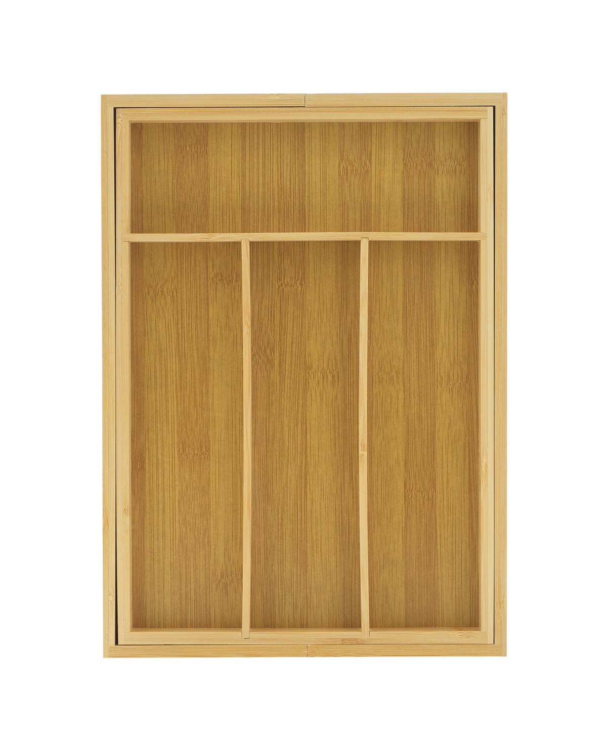 Joyjolt Bamboo 5 Slot Drawer Organizer For Kitchen Utensils In Brown