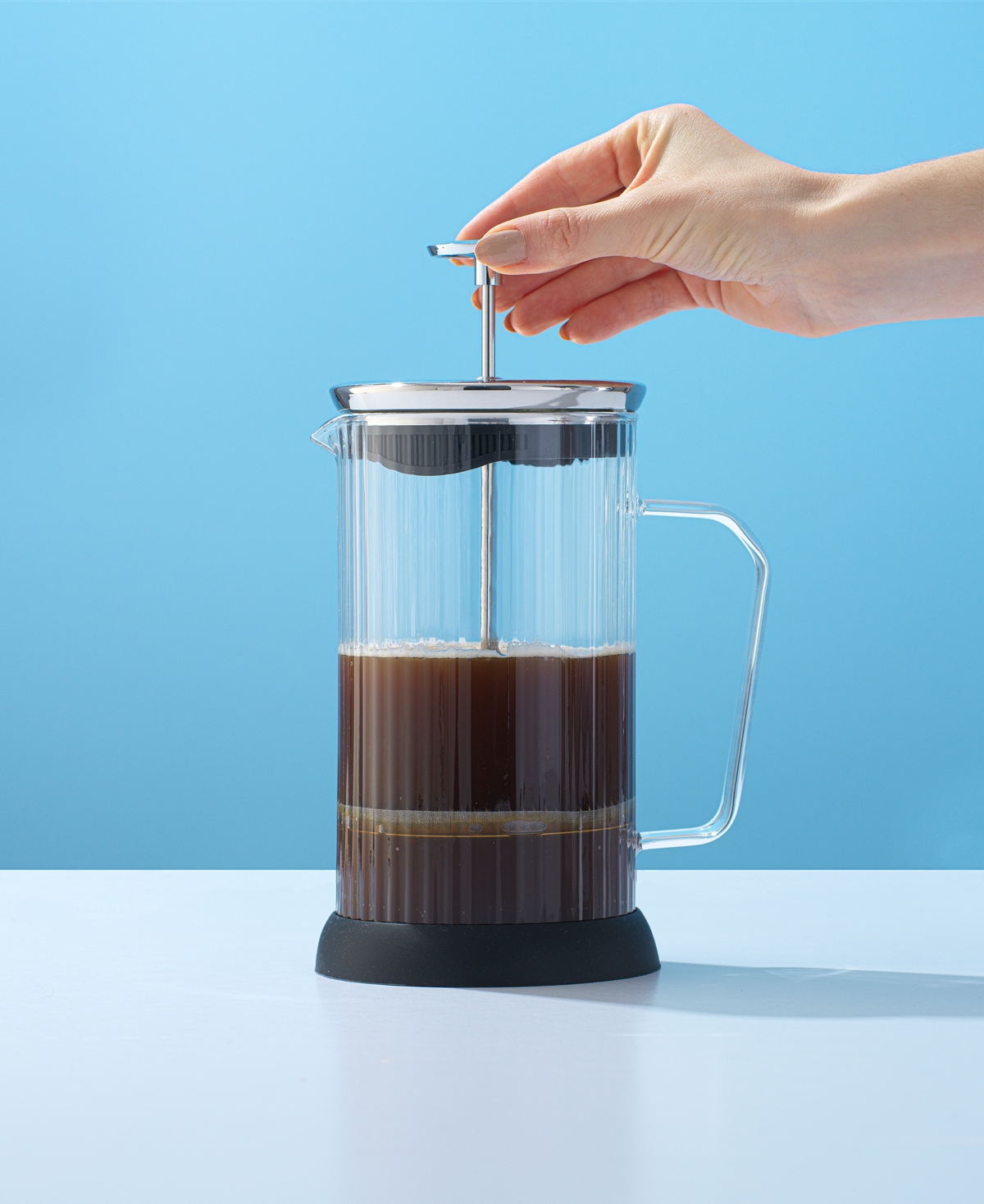 Shop Joyjolt Fluted French Press, 33.8oz In Clear