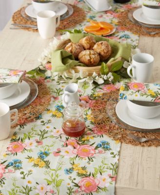 Spring Bouquet Print Table Runner, 14"x72 "