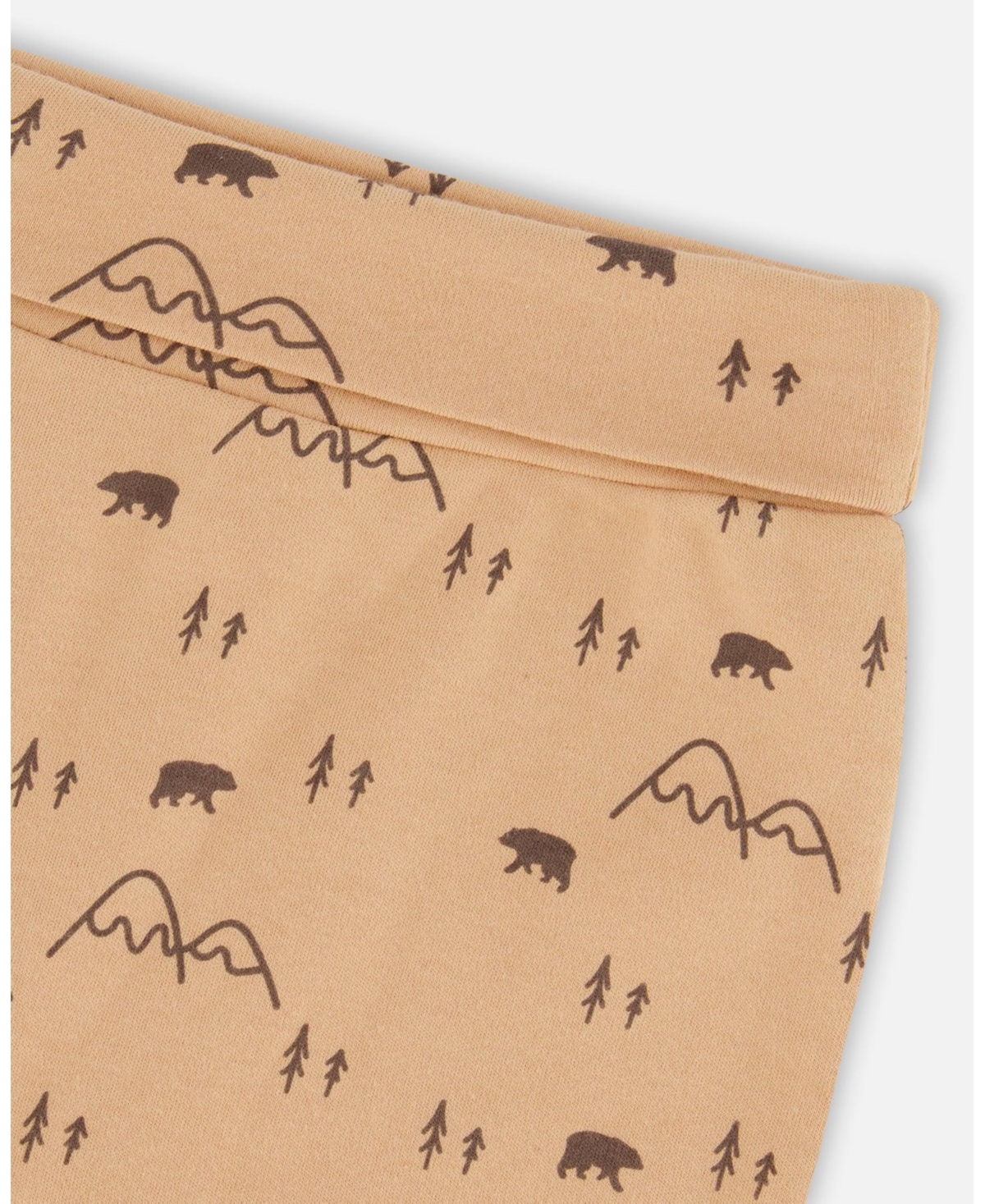 Deux par Deux Baby Boys Baby Organic Cotton Evolutive Pant- Sand printed mountains