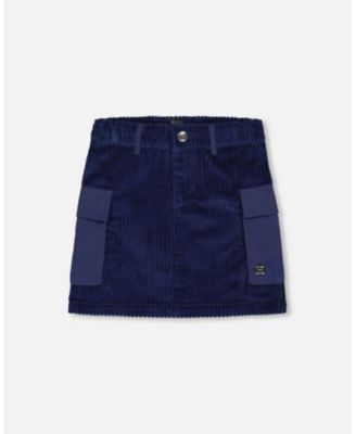 Deux par Deux Little Girl s Corduroy Cargo Pocket Skirt