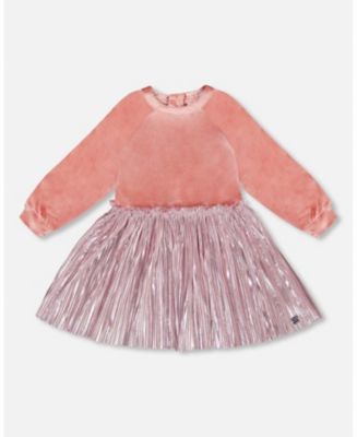 Deux Par Deux Bi-Material Dress - Pink Lady