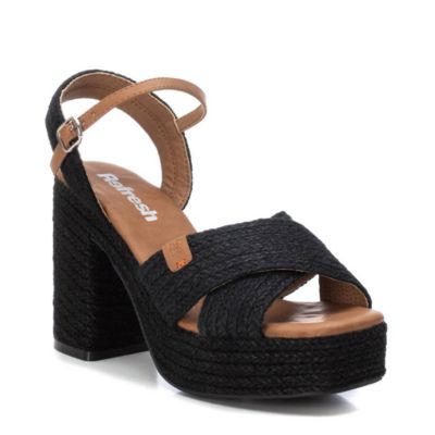 Women's Heeled Jute Platform Sandals By XTI