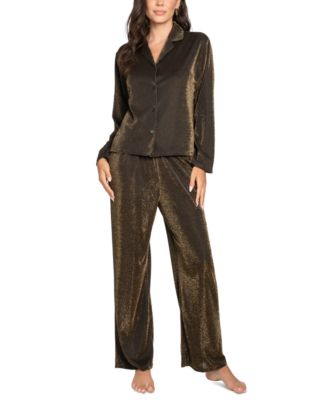 Linea Donatella - Women's 2-Pc. Metallic Pajamas Set