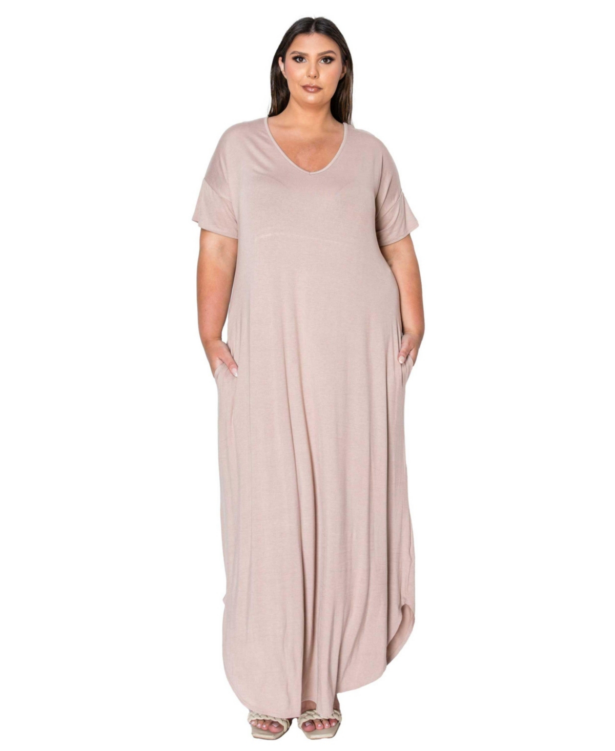 L I V D Plus Size Scarlett Maxi Pocket Dress