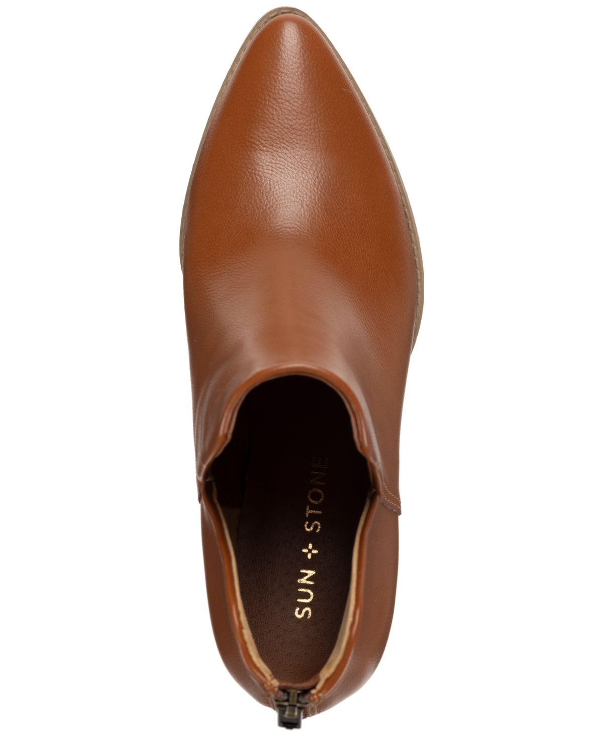 Sun + Stone Women's Elizaa Notched Pointed Toe Dress Booties, Created for Macy's - Cognac Sm2