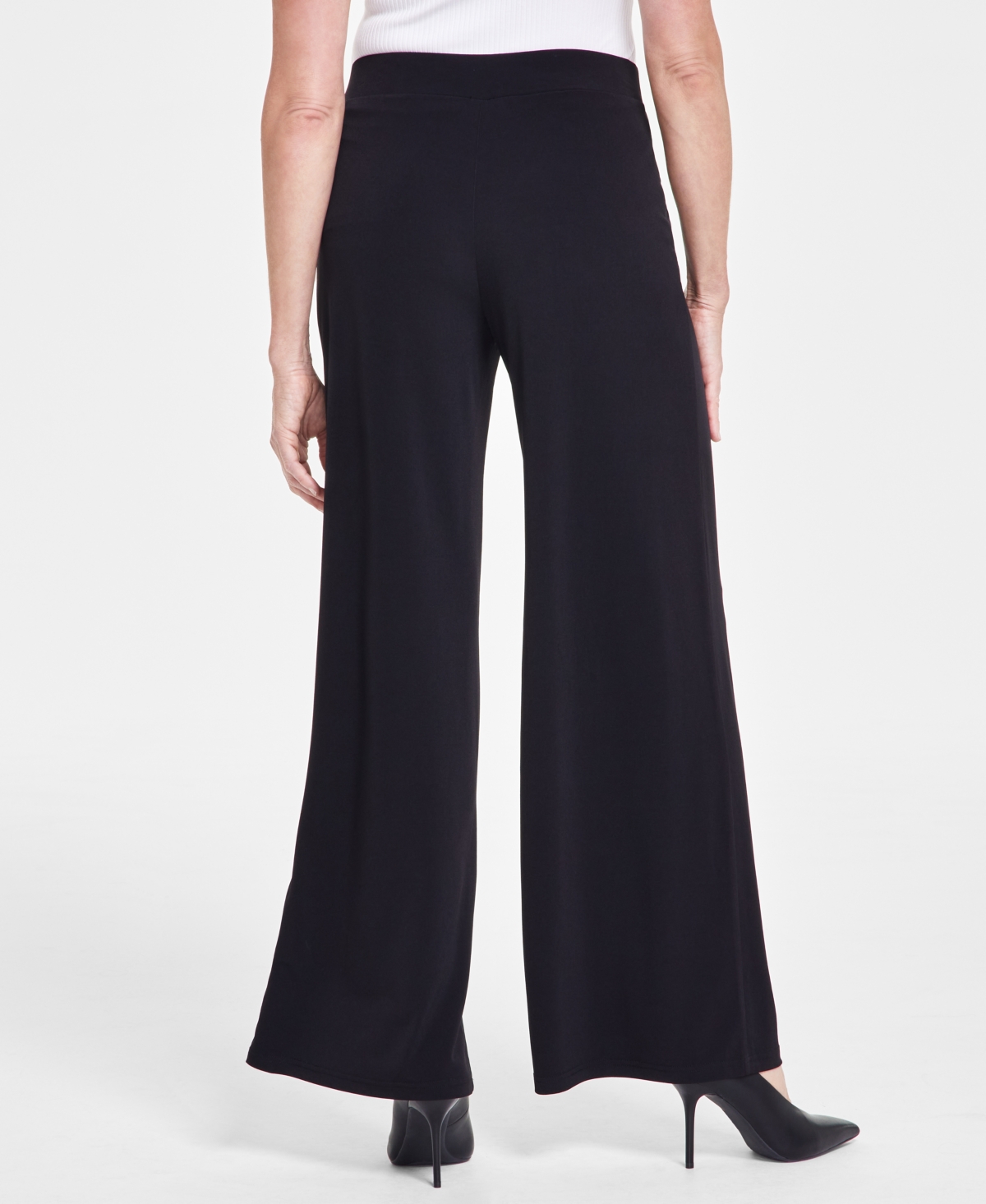 Inc International Concepts Petites Pull-on Flare-leg Pants, Created For Macy's In Black