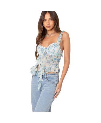 Women's Cascade Ruffled Bra Top