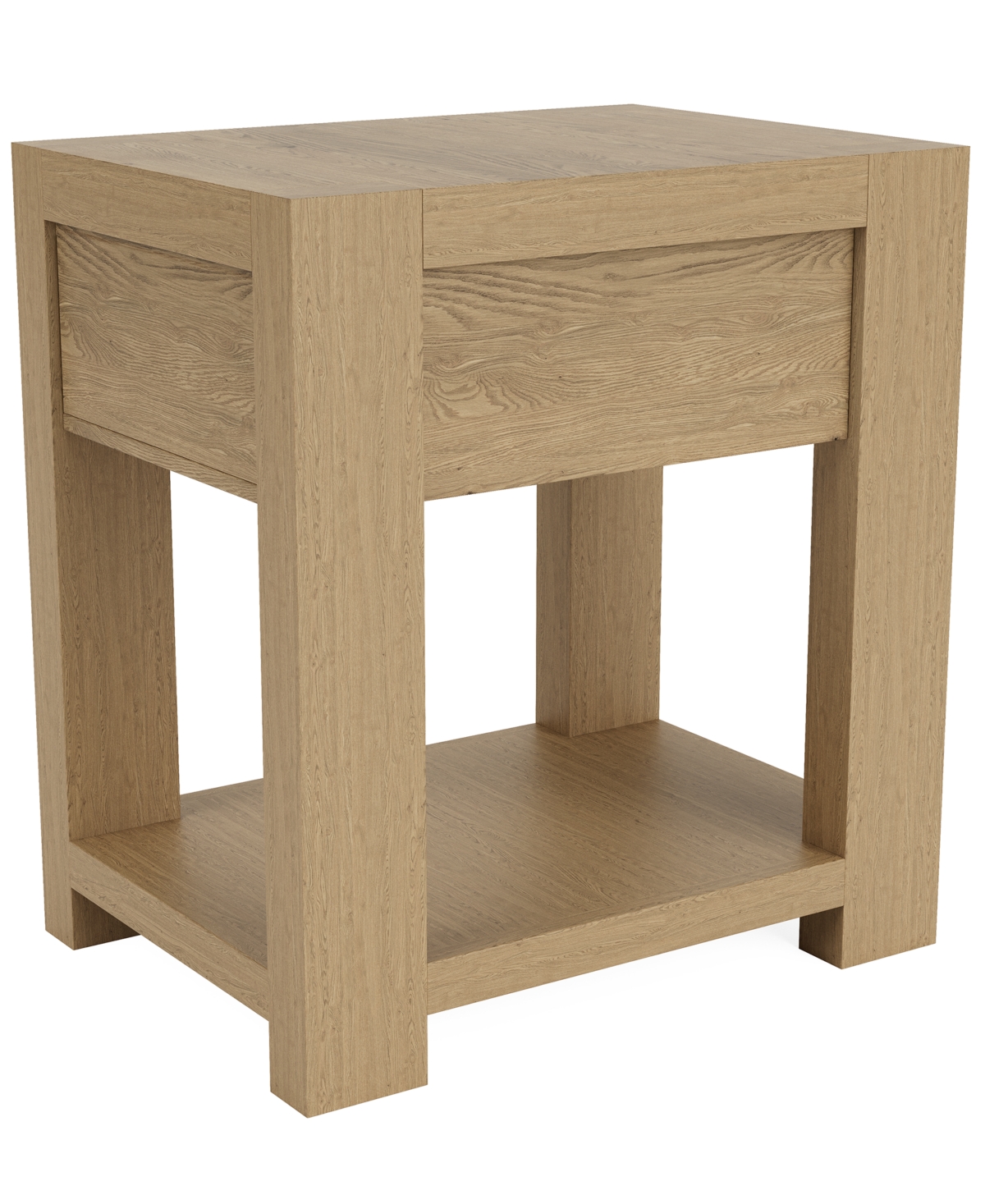 Macy's Furniture Davie 16" Wood Chairside Table In Pale Oak