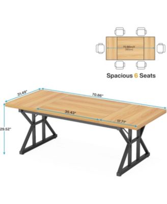 70.8-Inch Executive Desk, Large Computer Office Desk Workstation, Modern Simple Style Laptop Desk Study Writing Table Business Furniture for Home Office