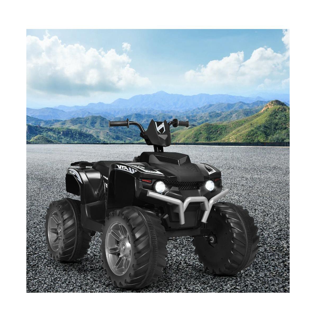 Slickblue 12V Kids Ride on Atv with Led Lights and Treaded Tires and Led lights