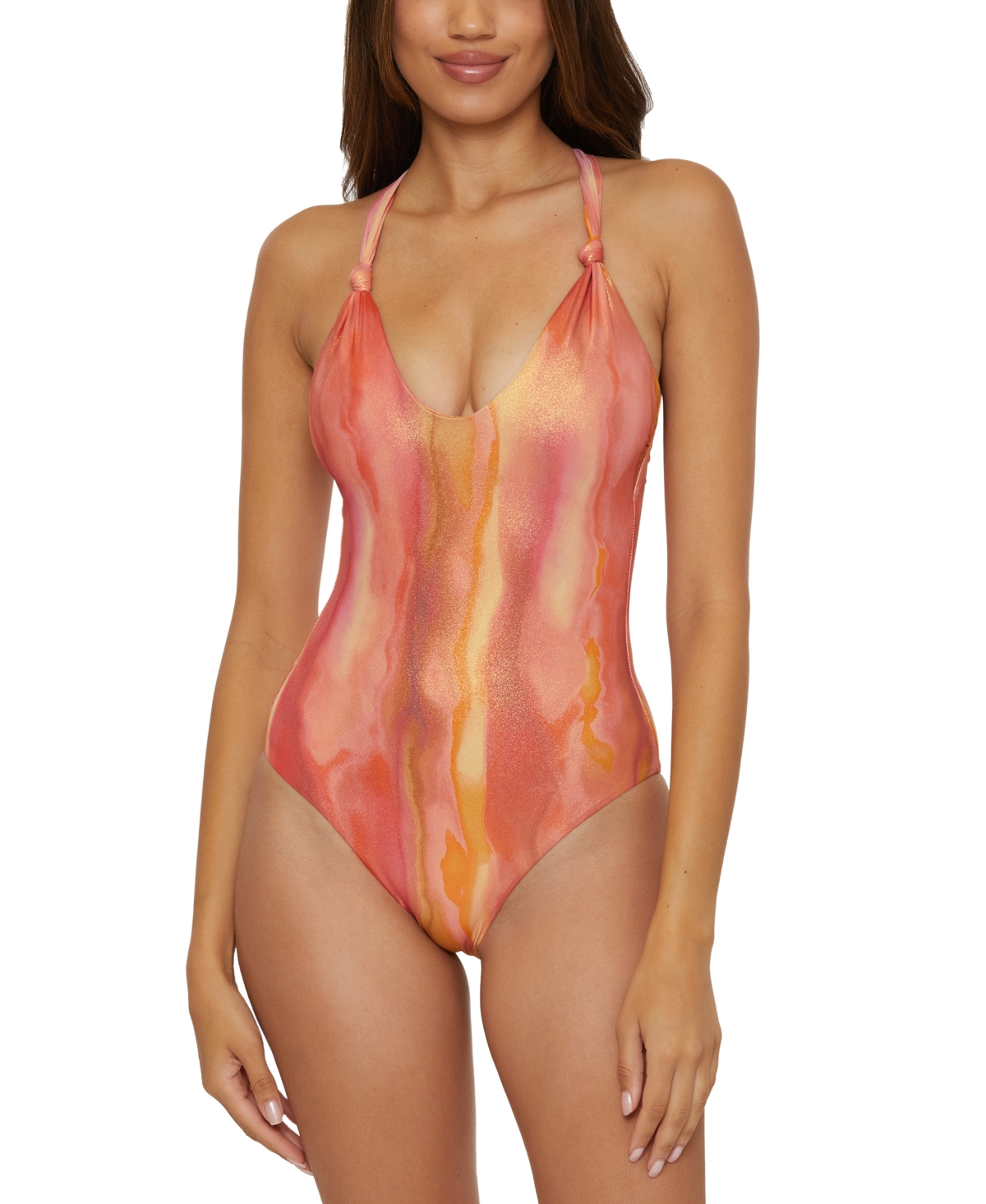 Women's Metallic One-Piece Swimsuit - Multi