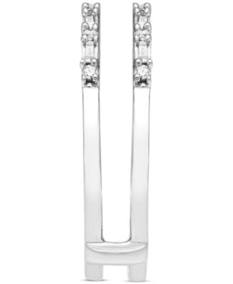 Diamond Round & Baguette Enhancer Ring Guard (1/4 ct. t.w.) in 14k White Gold
