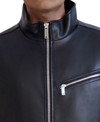 Men's Faux-Leather Moto Jacket
