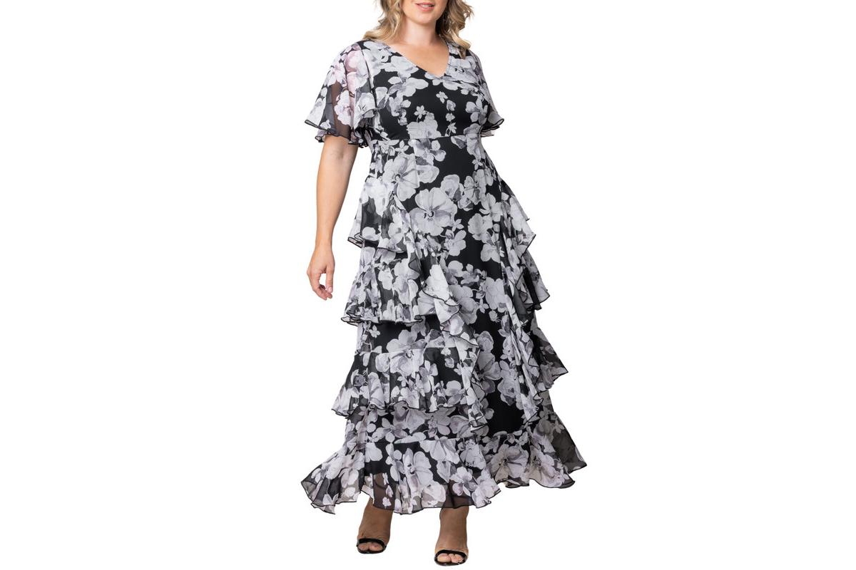 Kiyonna Plus Size Tour de Flounce Evening Gown