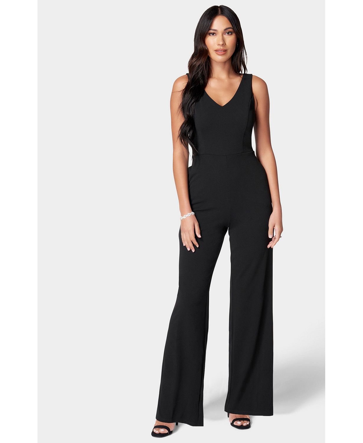 Women's Scuba Crepe V-Neck Jumpsuit