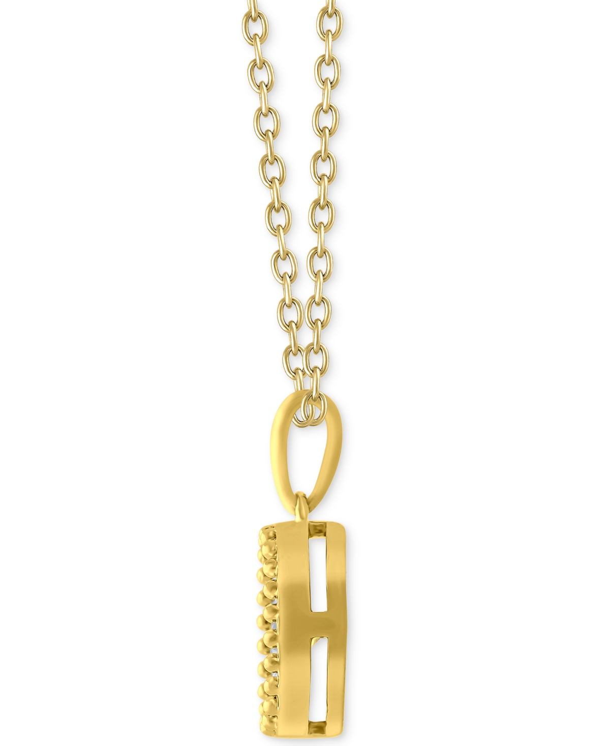 Macy's Diamond Bead Frame 16" Pendant Necklace (1/4 Ct. T.w.) In 14k Two-tone Gold In Yellow Gold