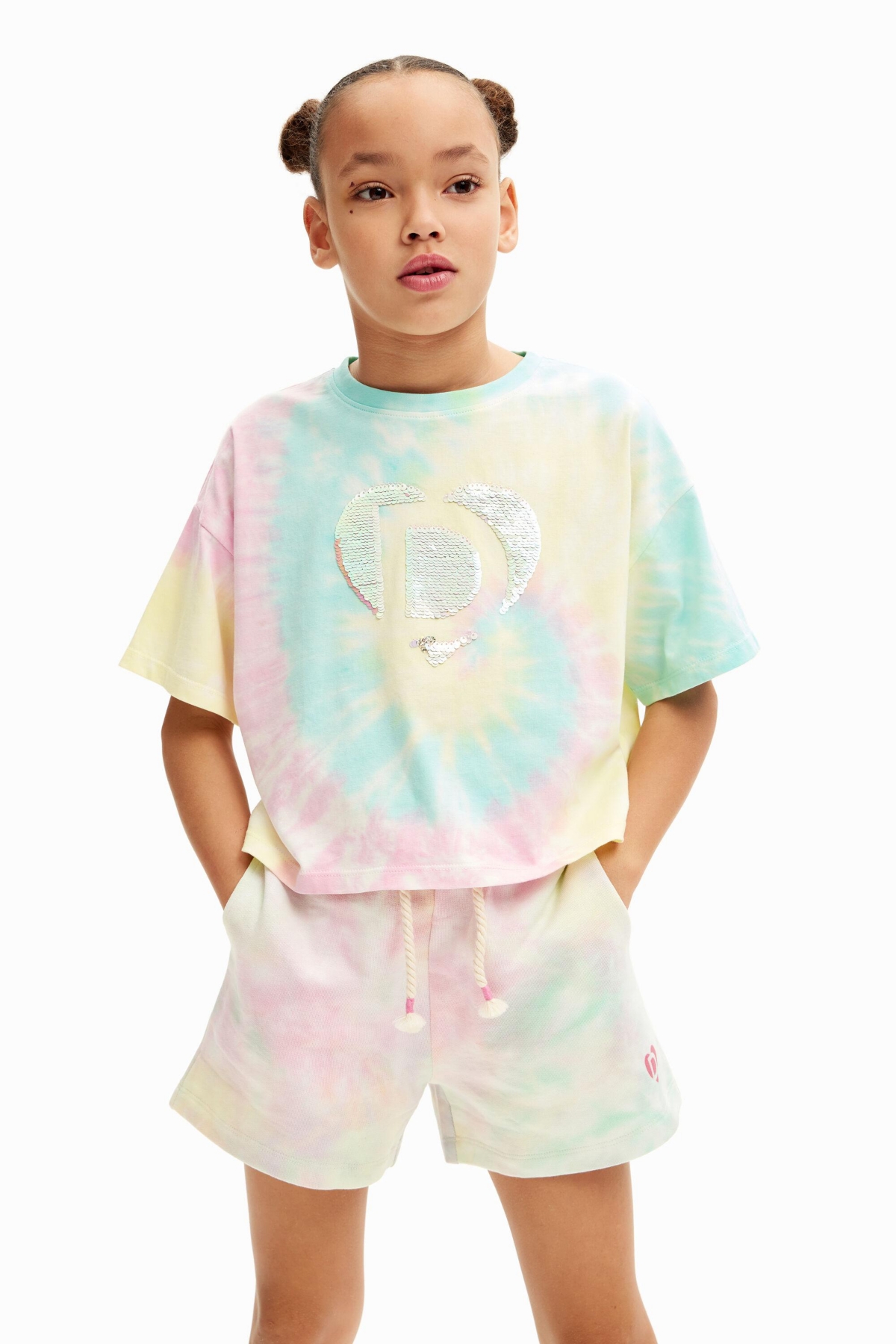 Desigual Girls Girls's Tie-dye jersey shorts
