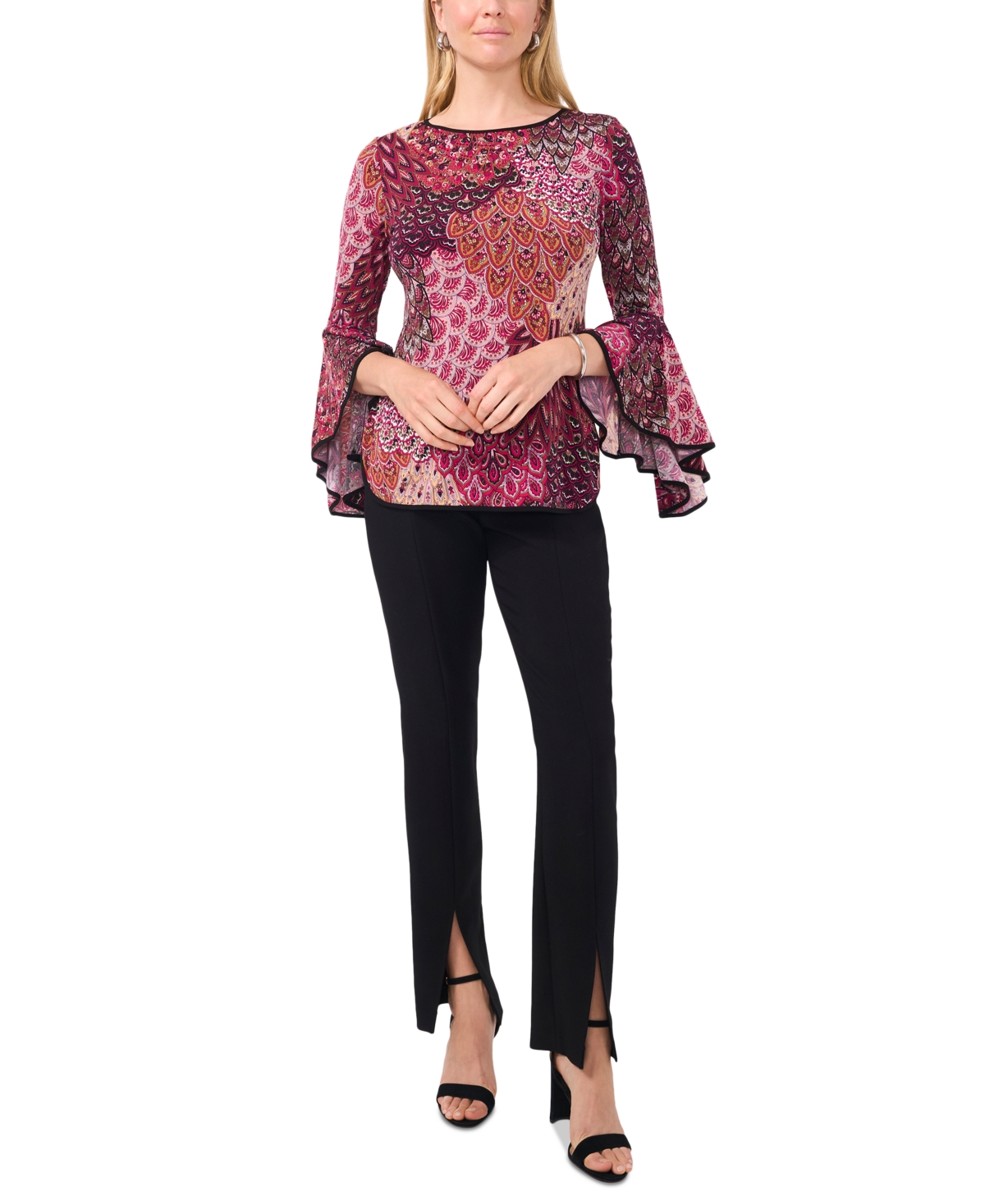 Sam & Jess Women's Bell-sleeve Top In Multi