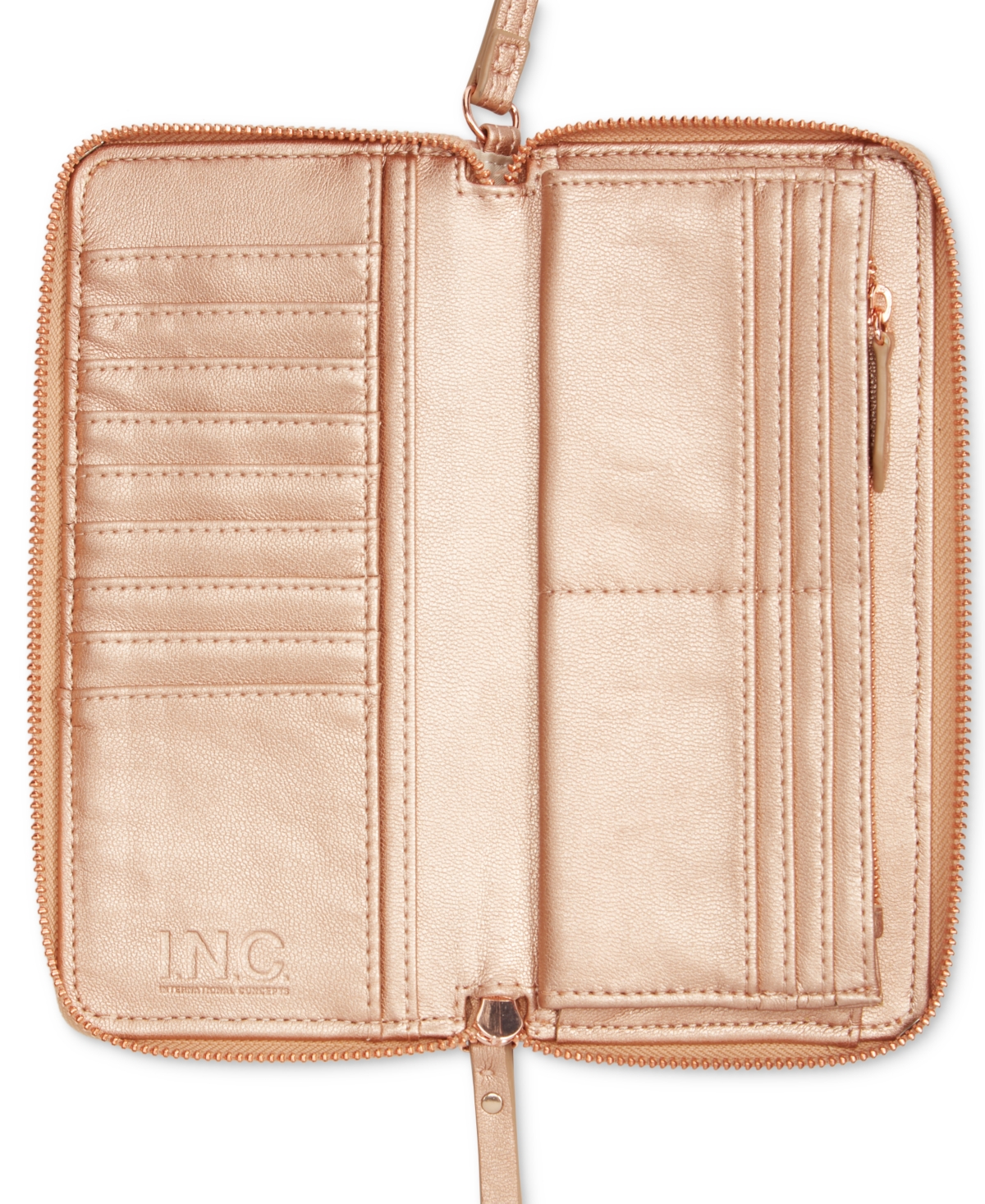 I.n.c. International Concepts Boxed Hazel Zip-Around Metallic Quilt Wristlet, Created for Macy's