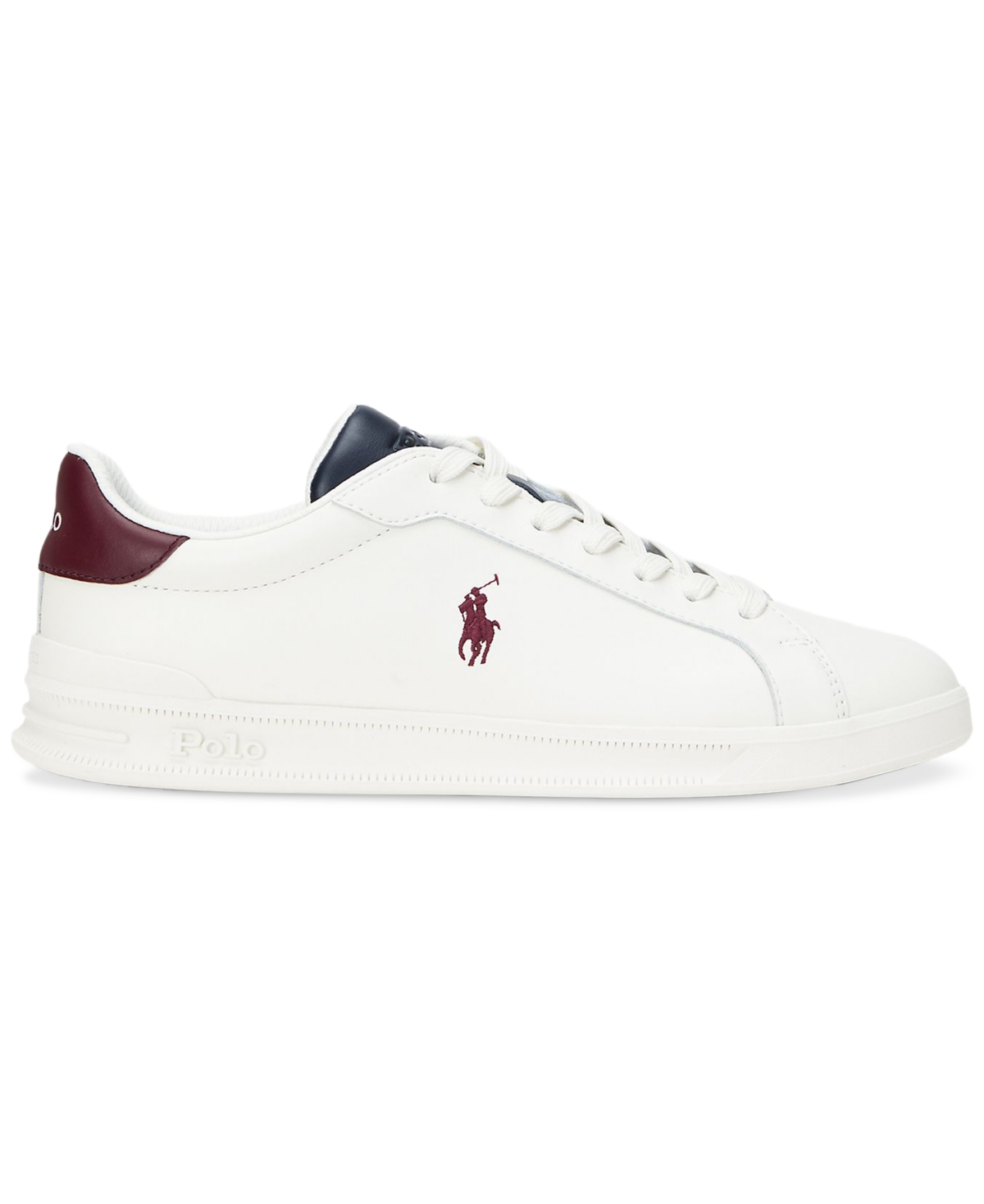 Polo Ralph Lauren Men's Heritage Court Ii Leather Sneaker -NAVY/WINE