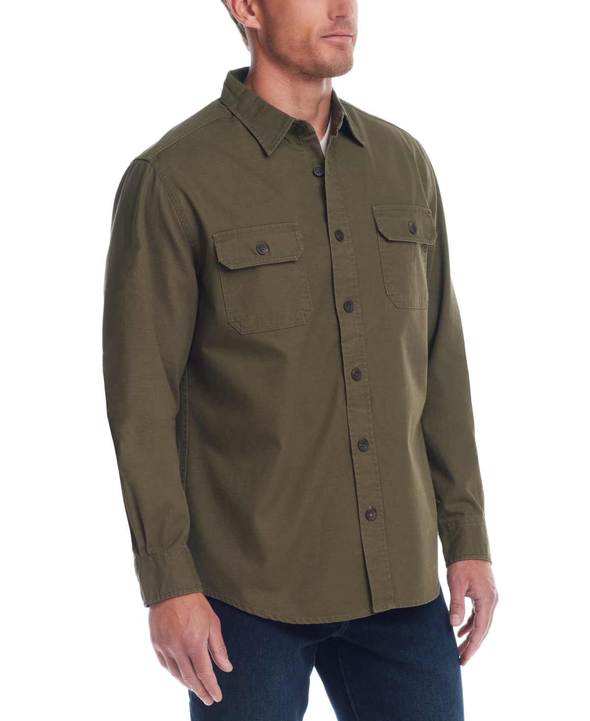 Weatherproof Vintage Men's Slub Canvas Work Overshirt