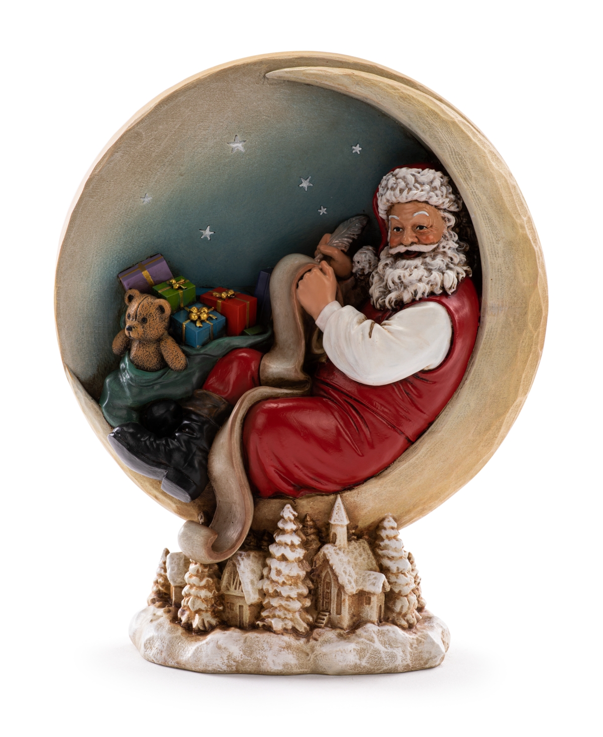 Napco Santa in Moon - White, Black, Green